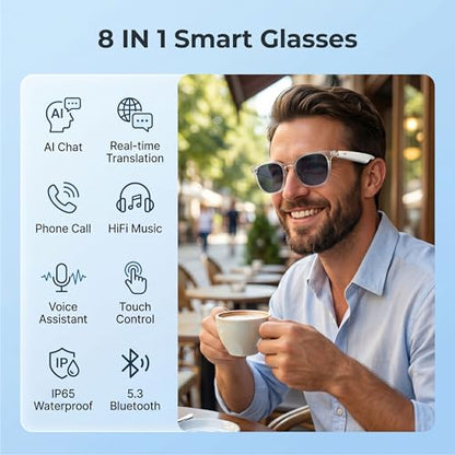 MNVOEQ 1mm B0GRTS6K6J Smart Glasses, Bluetooth Connectivity, 170mAh Lithium Ion Battery, Unisex