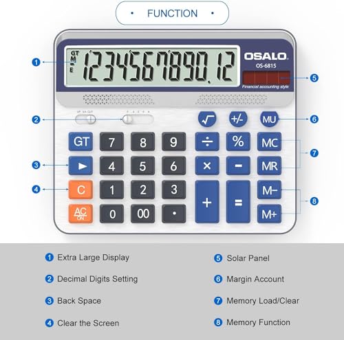 pendancy 5 Inch Standard Function OS-6815 LCD Desktop Calculator