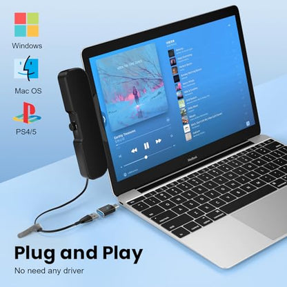 Cirqon 1.37in x 8.26in x 2.36in C1 Plastic Basic Speakers Clip On USB Audio