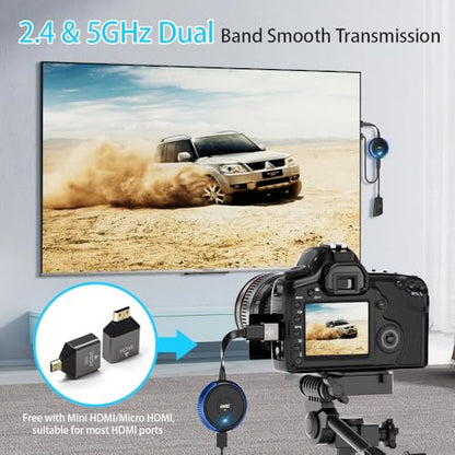 TIMBOOTECH 5" x 3" x 2" Model Q3 Wireless HDMI Transmitter and Receiver 4K 30Hz Streaming Media Player