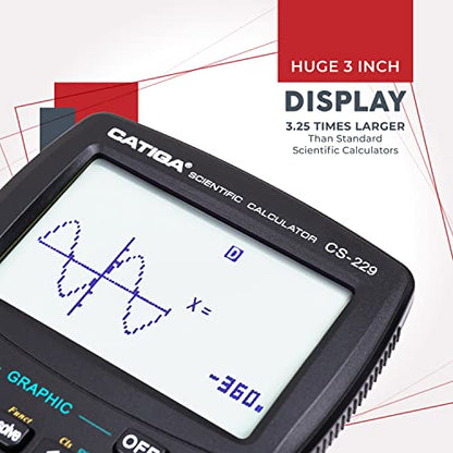 CATIGA 3 Inches CS-229 LCD Scientific Graphing Calculator with Battery Power