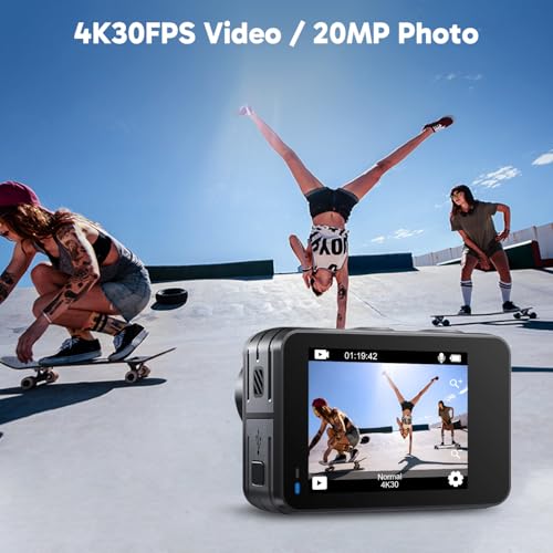 AKASO 2" Brave 7 LE 4K30fps Waterproof Action Camera with 256GB MicroSDXC Card