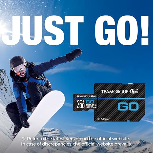 TEAMGROUP 256GB GO Card MicroSDXC UHS-I U3 V30 Flash Memory Card