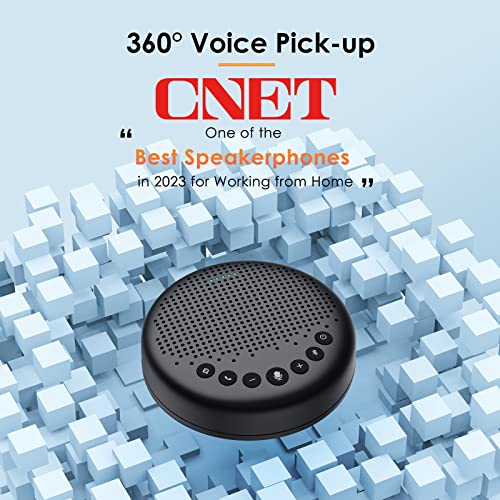 EMEET 4.72" Luna Conference Speaker and Microphone 360° Pickup USB Bluetooth Speakerphone for Up to 16 Participants