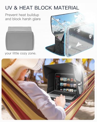 TOVICE 15.7 x 11.8 x 1.4 inches Laptop Sun Shade - Light Grey, UV-Heat Reflective, Water-Resistant