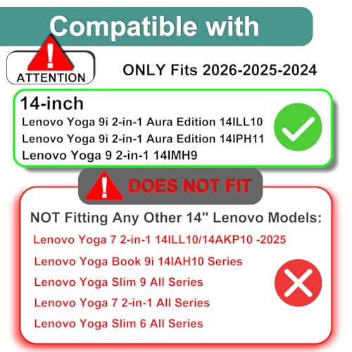 KEANBOLL Tempered Glass Screen Protector for Lenovo Yoga 9i Aura Edition 2-in-1 14" (Model: 14ILL10)