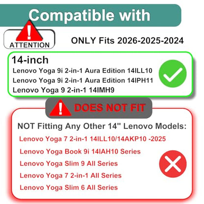 KEANBOLL Tempered Glass Screen Protector for Lenovo Yoga 9i Aura Edition 2-in-1 14" (Model: 14ILL10)