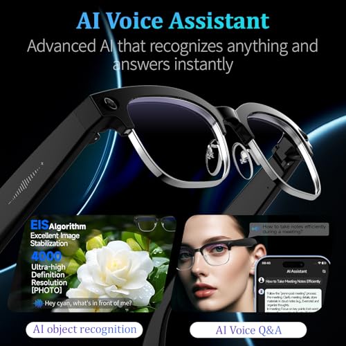 KWENRUN Smart Glasses 3264 x 2448 Resolution Bluetooth Plastic Square Type Wearable Computer