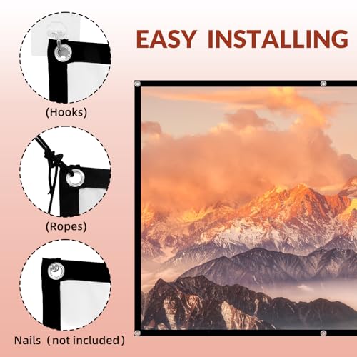 TOWOND 150 Inch TWD012-JY150 Projection Screen 16:9 Matte Manual Wall Mount
