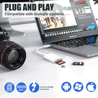 LBSC USB C SD Card Reader 2-Slot Type C Compatible