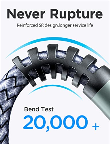 AINOPE 6.6 Feet USB 3.0 Extension Cable Model AP465-2M Male to Female Connector High Speed 5Gbps Data Transfer Braided Design Grey