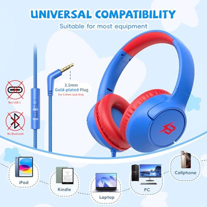 Botesty Sound Ivy Wired Headphones with Microphone 32 Ohm 20Hz-20kHz Over Ear Headphones