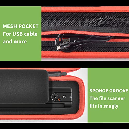 ALKOO Document, Photo, Receipt Scanner Carrying Case, 12.52" x 2.75" x 2.75", Portable, Hard, USB