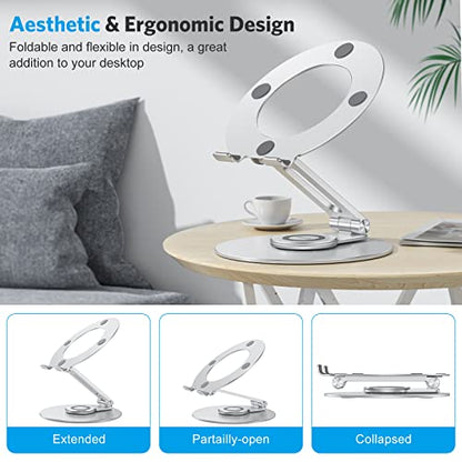 OMOTON 13 Inch LA04 Adjustable Laptop Stand Aluminum Portable Tabletop Mount