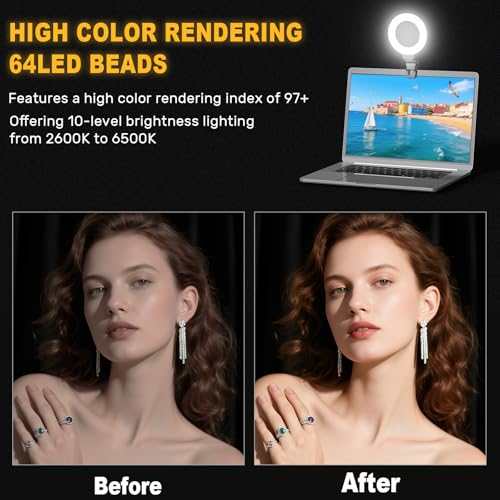 Anautin 1.0 Count R5 USB Camera Ring Light Adjustable Brightness 2600K-6500K