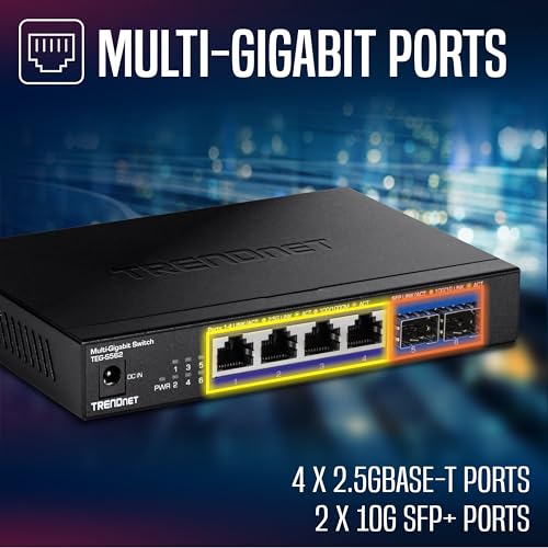 TRENDnet 6-Port Unmanaged Multi-Gig Switch TEG-S562