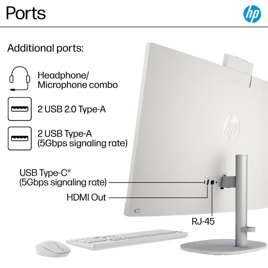 HP 27" All-In-One Desktop Computer Ryzen 5 7520U 1920x1080 IPS LED