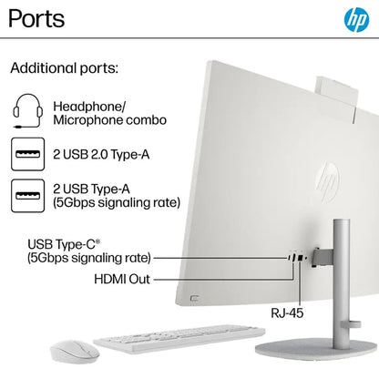 HP 27" All-In-One Desktop Computer Ryzen 5 7520U 1920x1080 IPS LED