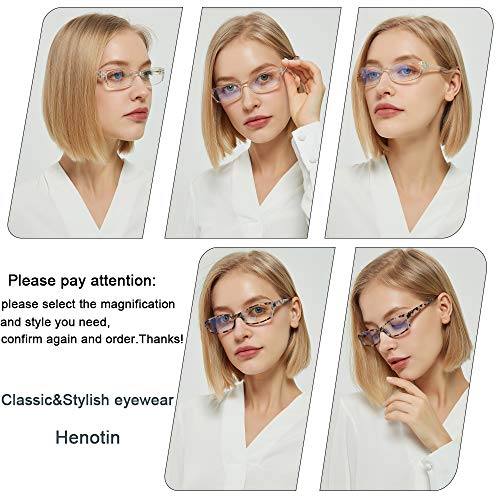 Henotin 5-Pack Reading Glasses 2.5 Diopters Anti Blue Light Protection Full Rim Plastic Readers