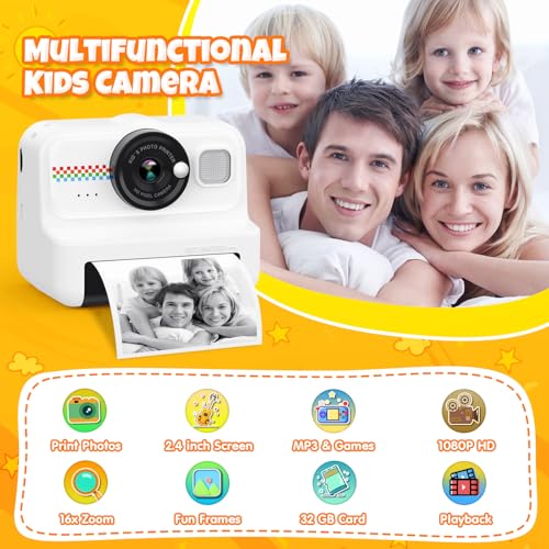 HiMont 2.4 Inches KC02 12MP Compact Camera Instant Print 1080p Video