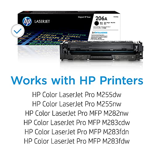 HP 206A Black Toner Cartridge W2110A | 1350 Page Yield | Compatible with Color LaserJet Pro Series