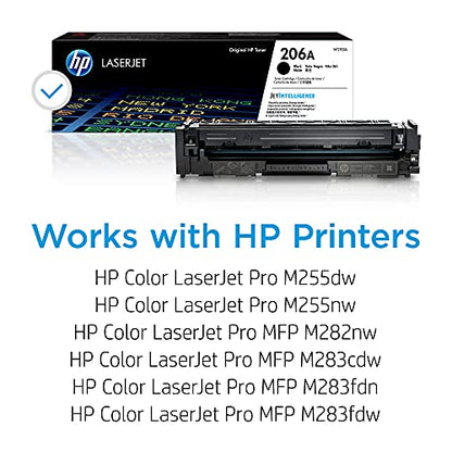 HP 206A Black Toner Cartridge W2110A | 1350 Page Yield | Compatible with Color LaserJet Pro Series
