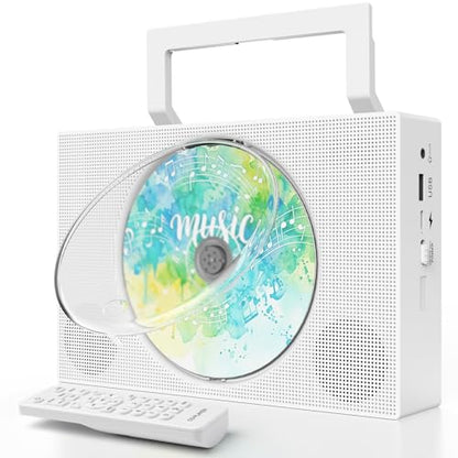Jimwey Portable CD Player Boombox CD7-001 5V2A Stereo Battery Powered