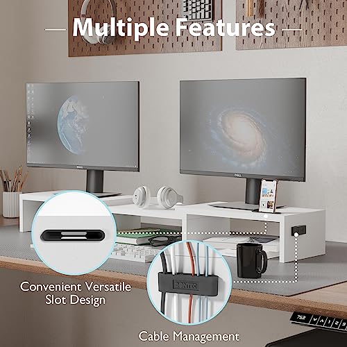 BONTEC 1 Count MTR-S3-WH-FBA Polished Wooden Monitor Stand