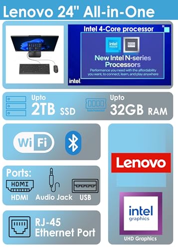 Lenovo 23.8 Inch V100 1920x1080 All in One Computer