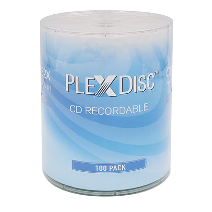 PlexDisc CD-R 700MB 52X 80 Minutes 100 Count Blank Audio and Data Discs