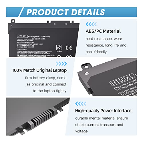 FUTUROSP 3-Cell 3630mAh HT03XL Li-Ion 11.55V Battery