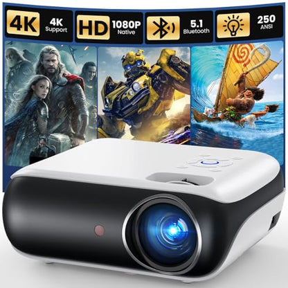 HAPPRUN 9.3" x 8.1" x 3.5" H1 1920x1080 70W LCD Portable Projector