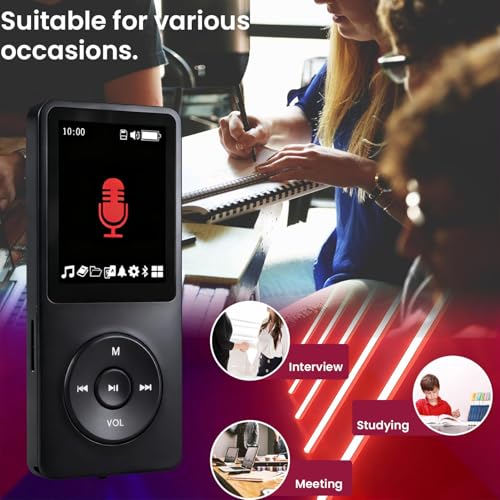 Hunmkno 128GB MP3 Player RGDFS1 Black Bluetooth Voice Recorder