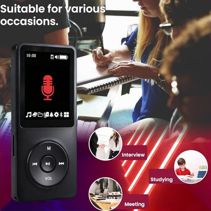 Hunmkno 128GB MP3 Player RGDFS1 Black Bluetooth Voice Recorder