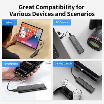 Ediloca 1TB EP1000 External Solid State Drive, 1000MB/s Read Speed, USB 3.2 Gen2, Portable 2.5-inch SSD