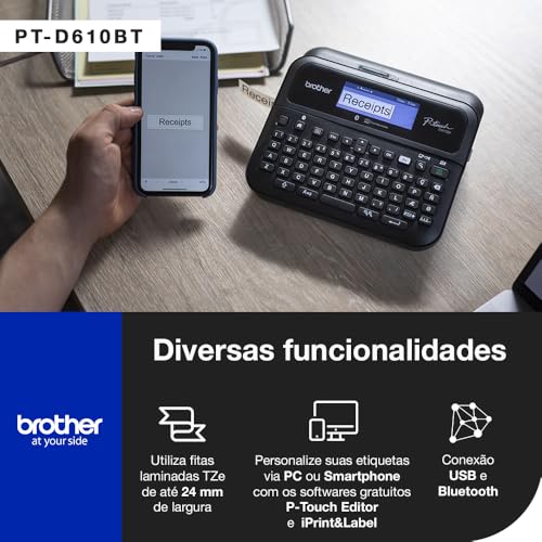 Brother P-touch PT-D610BT 180dpi Monochrome Thermal Label Maker