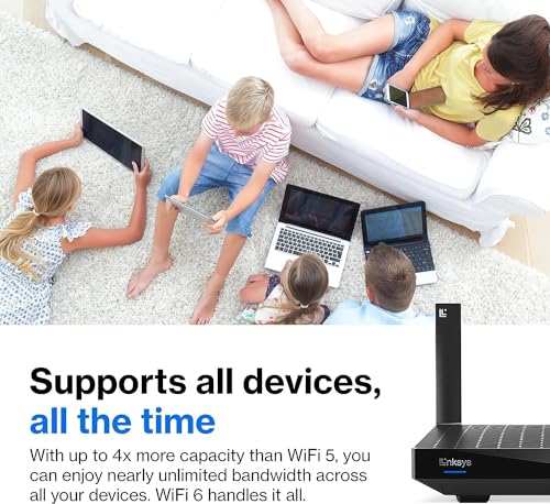 Linksys AX2200 Dual-Band Mesh Wi-Fi Router 2200 Mbps 1500 sq ft Wireless Connectivity