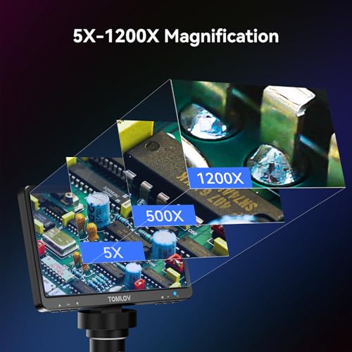 TOMLOV 7" DM9 1080P 1200X Digital Microscope