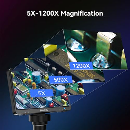 TOMLOV 7" DM9 1080P 1200X Digital Microscope