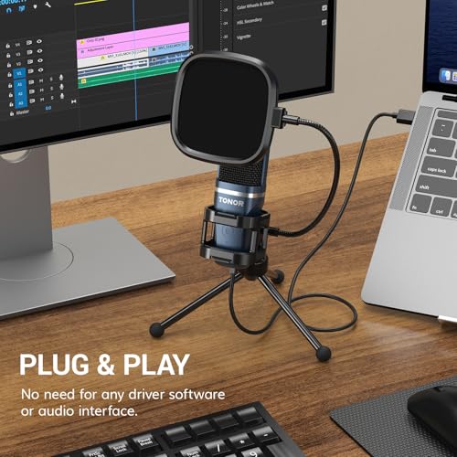 TONOR TC-777 USB Microphone with Stand and Pop Filter