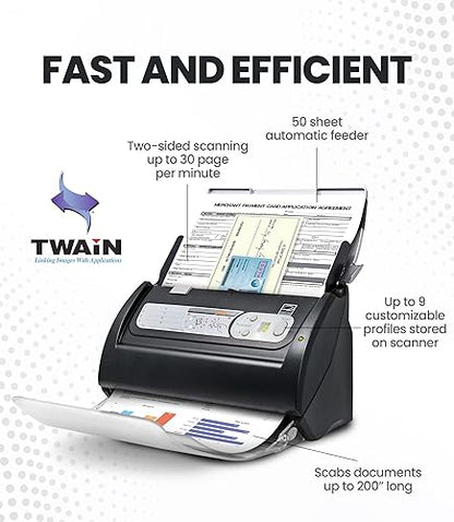 Plustek PS188 Document Scanner 600 dpi USB