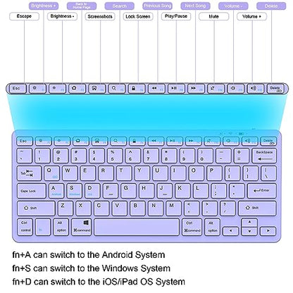 TaIYanG 11" Light Purple 281 BT Keyboard Bluetooth Wireless Keyboard