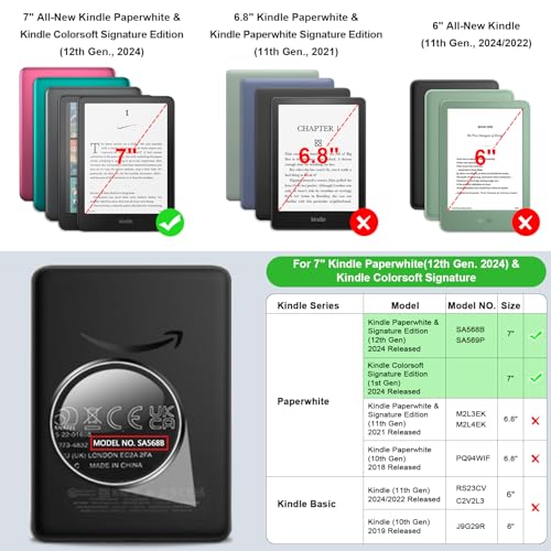 Fintie 7 Inches EKAZ001US Case for Kindle Paperwhite (2024) and Colorsoft (2025/2024)