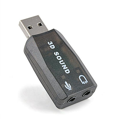 VizGiz 3 Pack USB Sound Card Adapter 5.1 Channel 3D External USB to 3.5mm Audio Jack