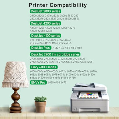 SAILNER 67XL Ink Cartridges Black/Color Combo Pack Remanufactured High Yield Compatible for HP 67XL Printers