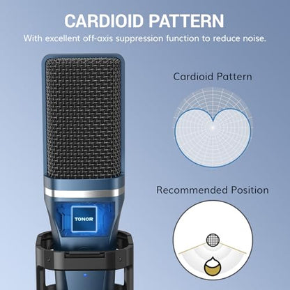 TONOR TC-777 USB Microphone with Stand and Pop Filter