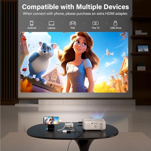 VOPLLS Mini Projector N3 1920x1080 9500 Lumens LCD Portable