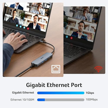Acer 5.28" L x 1.38" W x 0.55" H ODK5D0 USB C Hub USB 3.0 to HDMI 4K Ethernet Ethernet Port Multiport Adapter