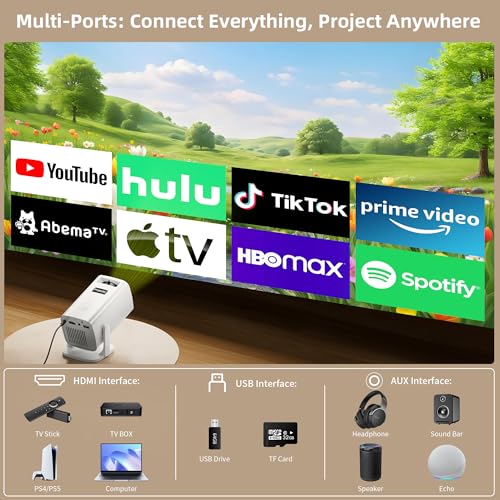 Sainyer Portable Mini Projector Q100 1920 x 1080 1500 Lumen LCD