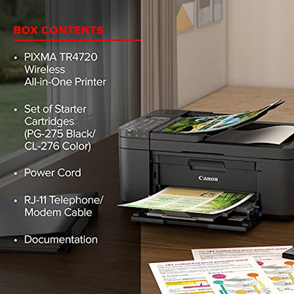 Canon Inkjet Printer TR4720 4800x1200dpi Color 12.7lbs Dimensions: 11.7"D x 17.2"W x 7.5"H